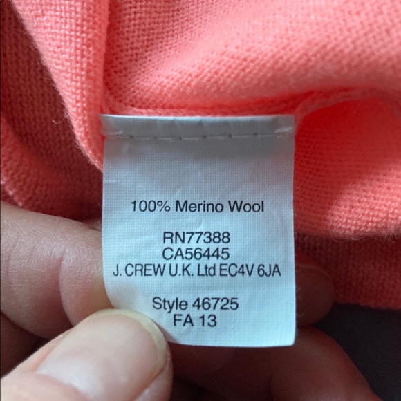 J Crew, neon orange, size medium sweater - Picture 3 of 4